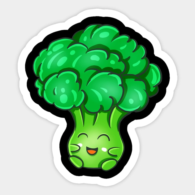 Kawaii Broccoli Cute Vegetables Veggie Fun Food Sticker by Foxxy Merch